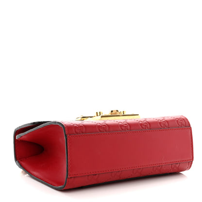 Gucci Guccissima Small Padlock Shoulder Bag Hibiscus Red 4 of 12