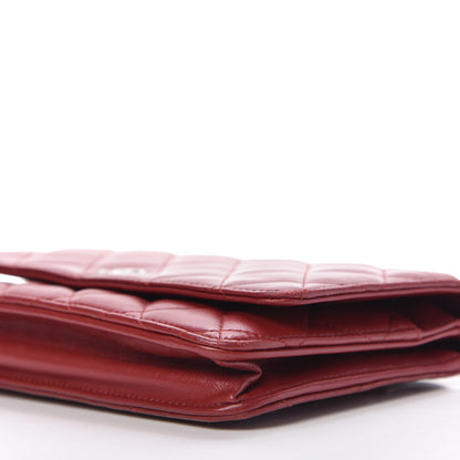 Chanel Lambskin Quilted Wallet on Chain WOC Red 7 of 11