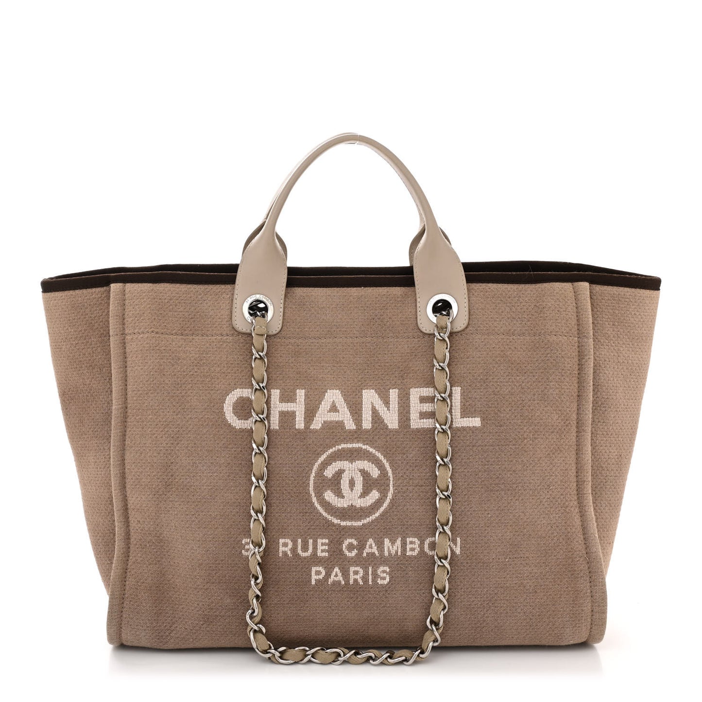 Canvas Medium Deauville Tote Beige Brown