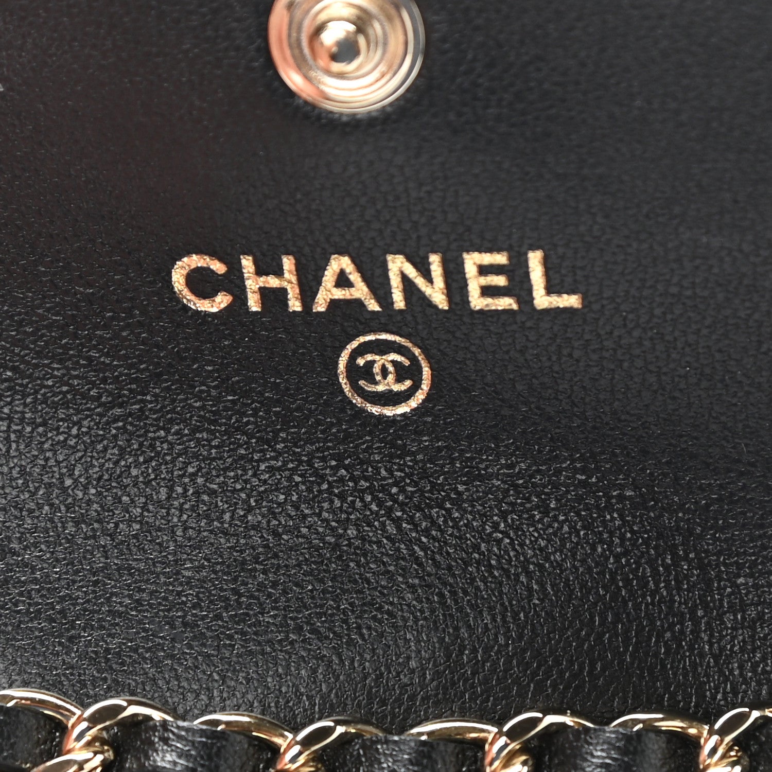 Chanel Lambskin Camellia Embossed Chain Belt Bag Black 8 of 11