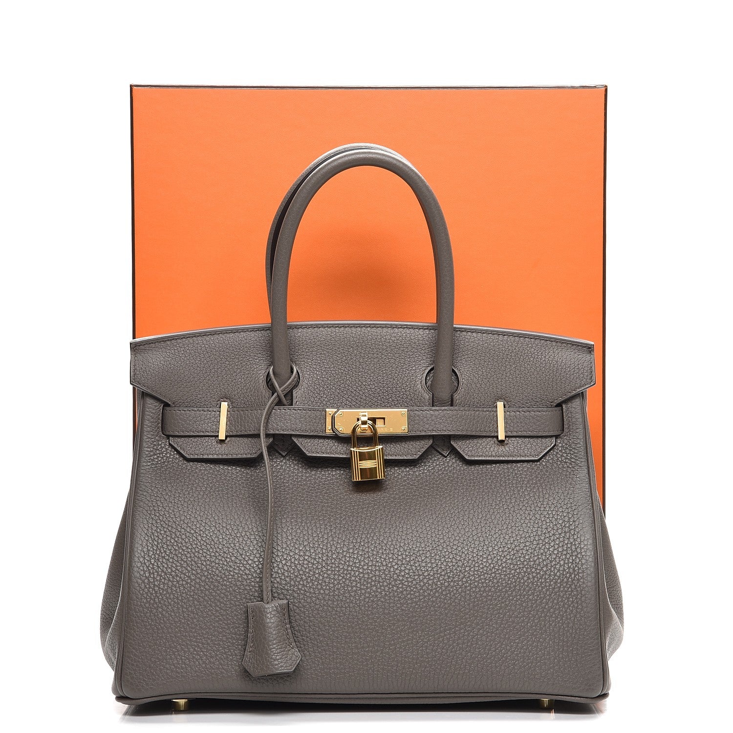 Hermes Taurillon Clemence Birkin 30 Etain 34 of 34