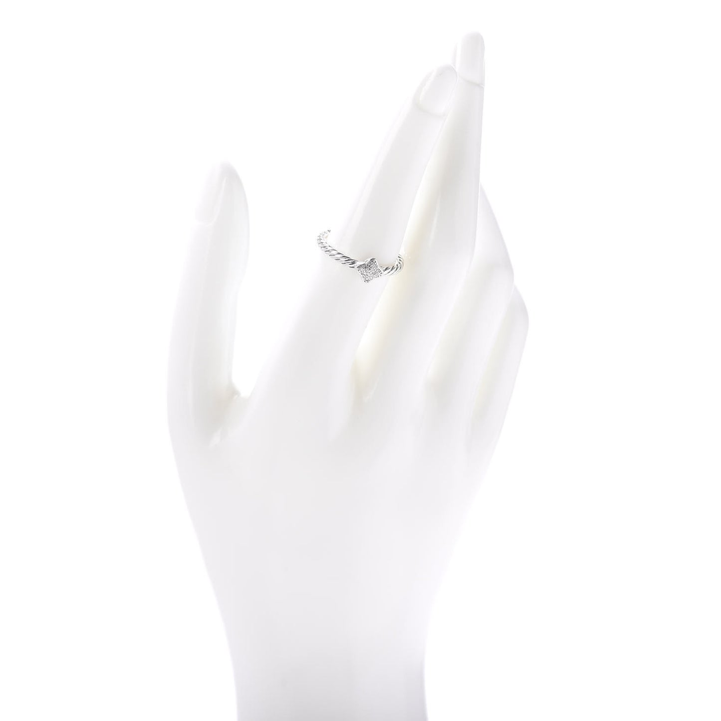 Sterling Silver Diamond Quatrefoil Ring 53 6.5