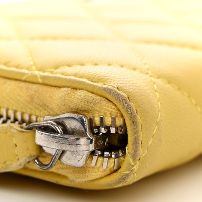 Chanel Lambskin Quilted Large Gusset Zip Around Wallet Yellow 9 of 13