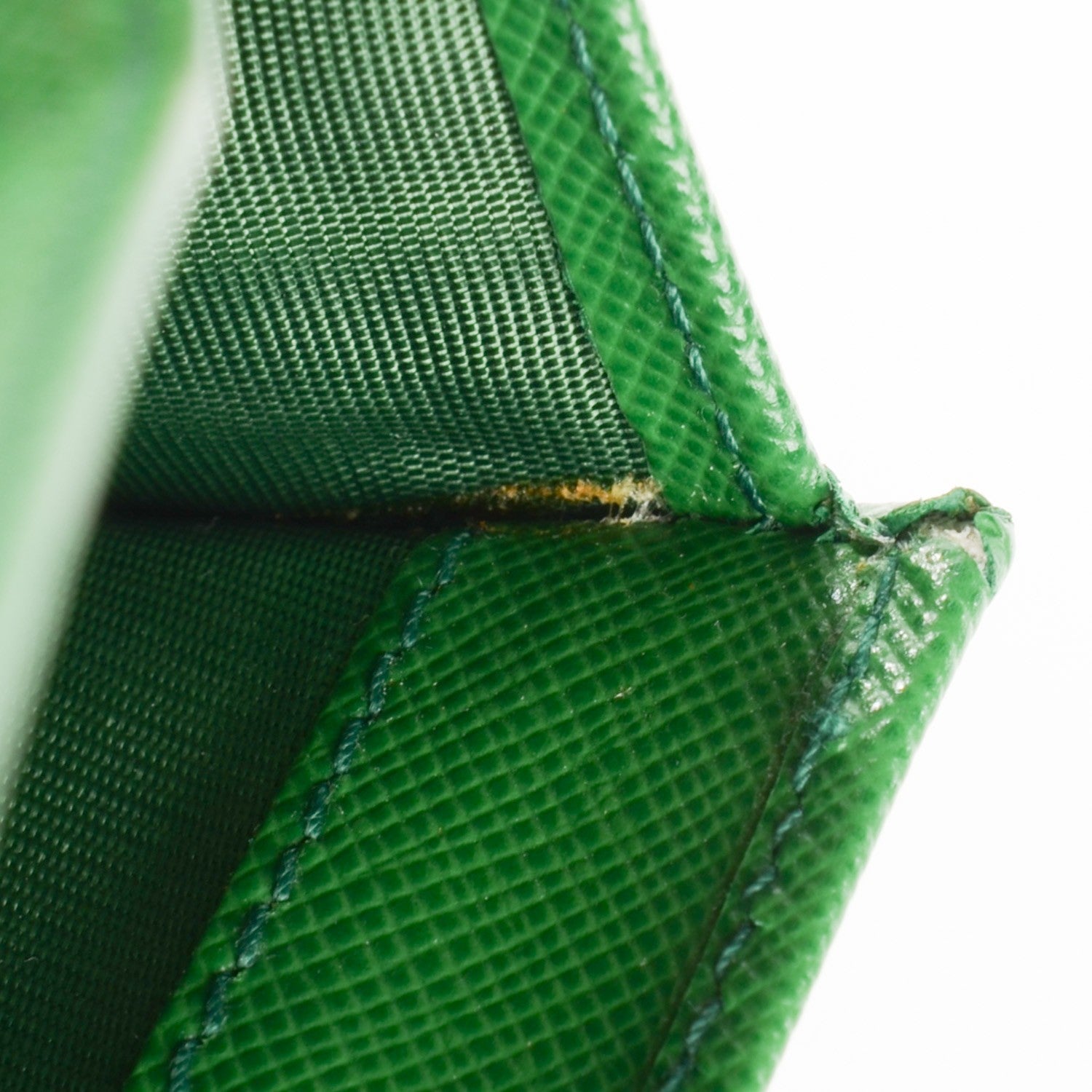 Prada Saffiano Metal Compact Wallet Verde 8 of 9