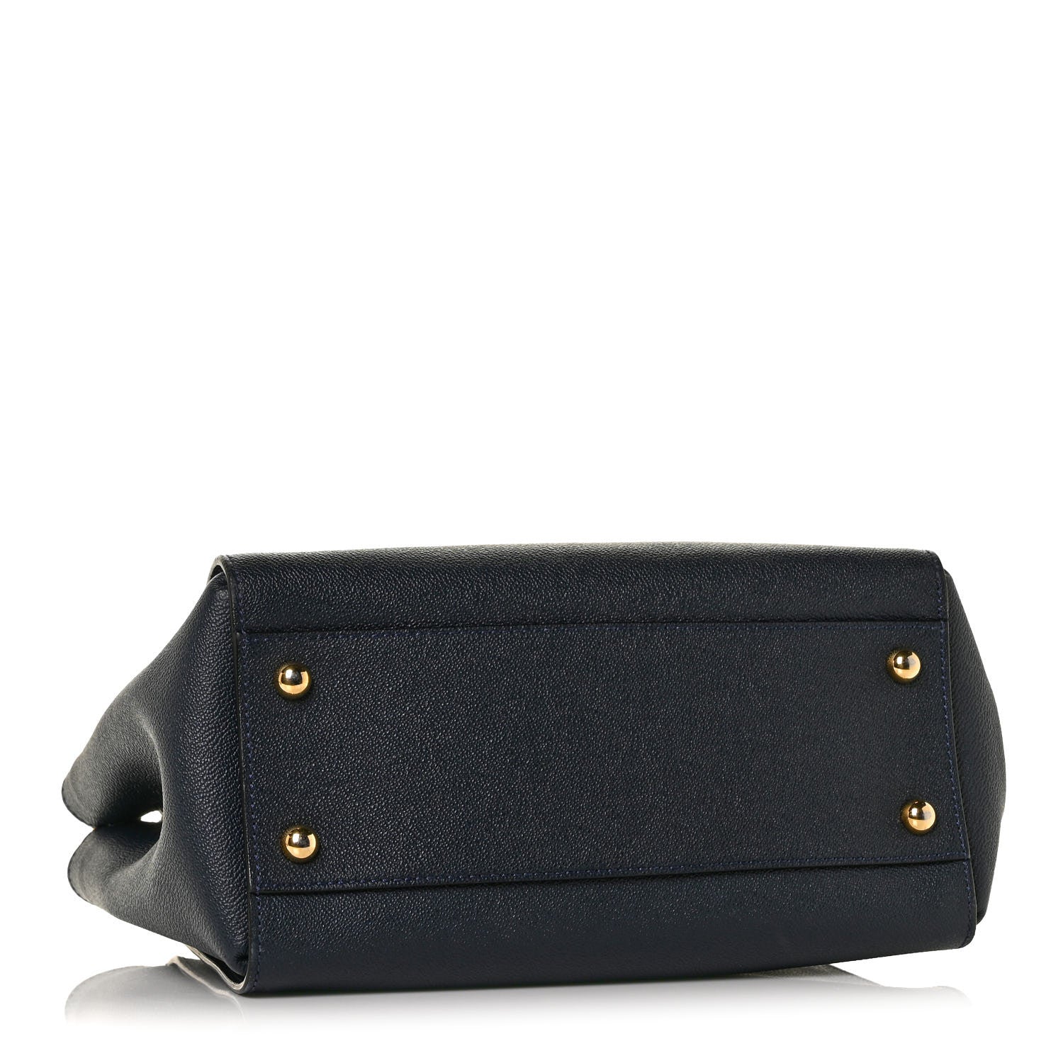 Burberry Soft Grain Calfskin Medium Buckle Tote Blue Carbon 4 of 9