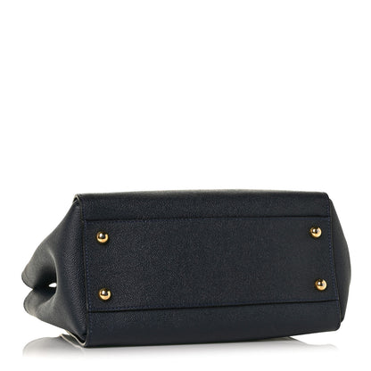 Burberry Soft Grain Calfskin Medium Buckle Tote Blue Carbon 4 of 9