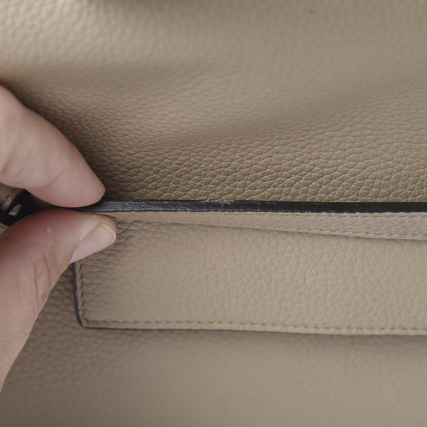 Drummed Calfskin Mini Belt Bag Light Taupe