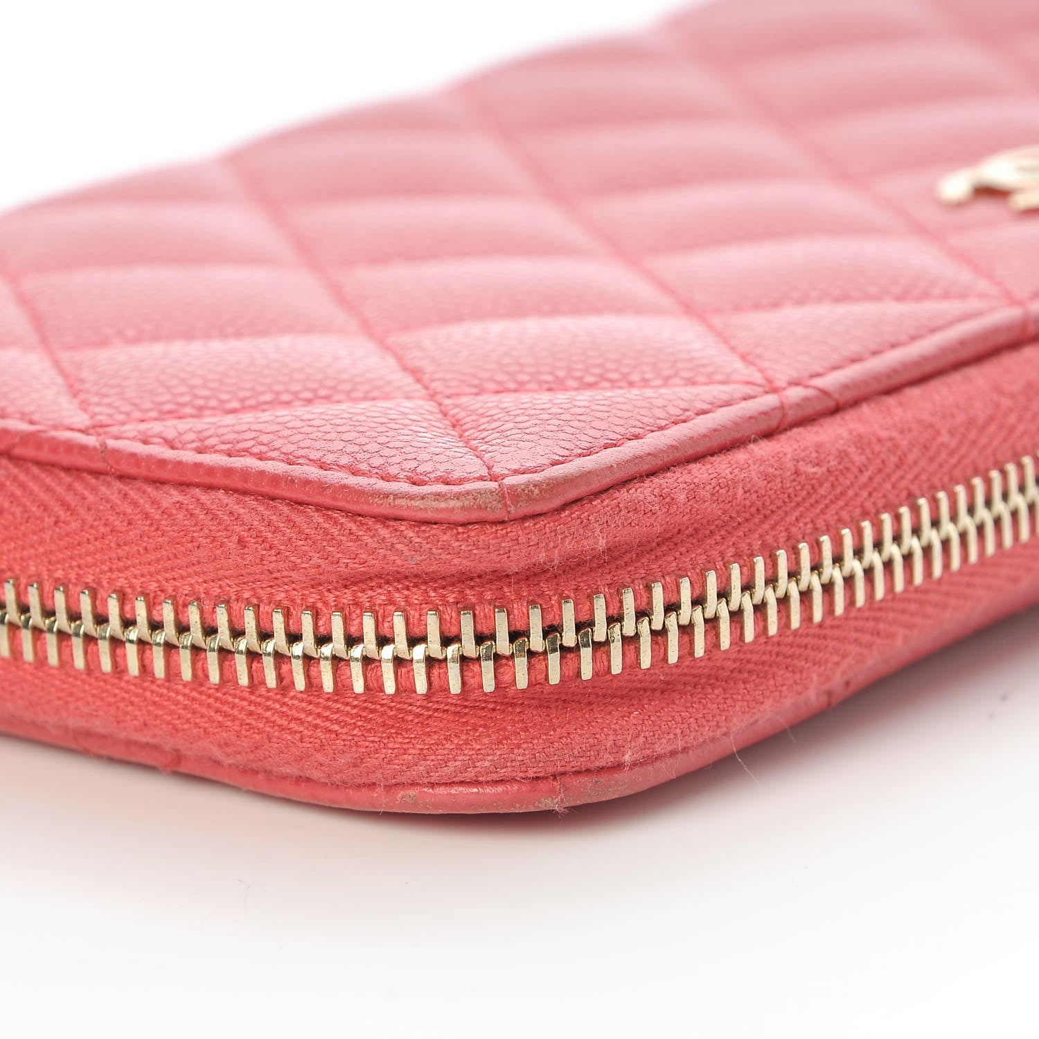 Chanel Caviar Quilted Large Gusset Zip Around Wallet Pink 11 of 12