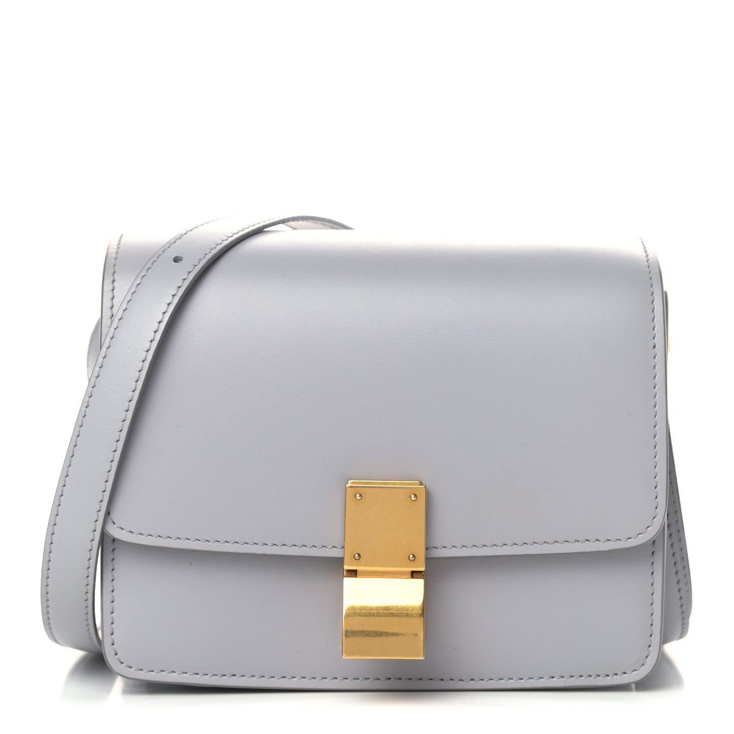 Box Calfskin Small Classic Box Flap Bag Light Grey