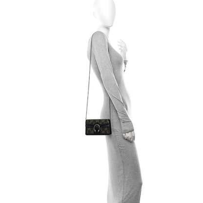 Gucci Jacquard Black Denim GG Monogram Super Mini Dionysus Shoulder Bag Black Ivory 2 of 9