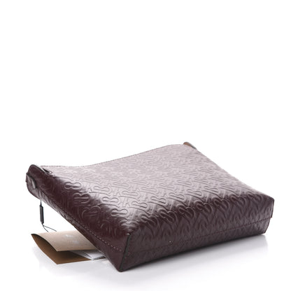 Burberry Calfskin Embossed Monogram Zip Pouch Oxblood 4 of 8