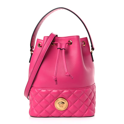 Versace Nappa Quilted Medusa Top Handle Bucket Bag Fuchsia 1 of 8