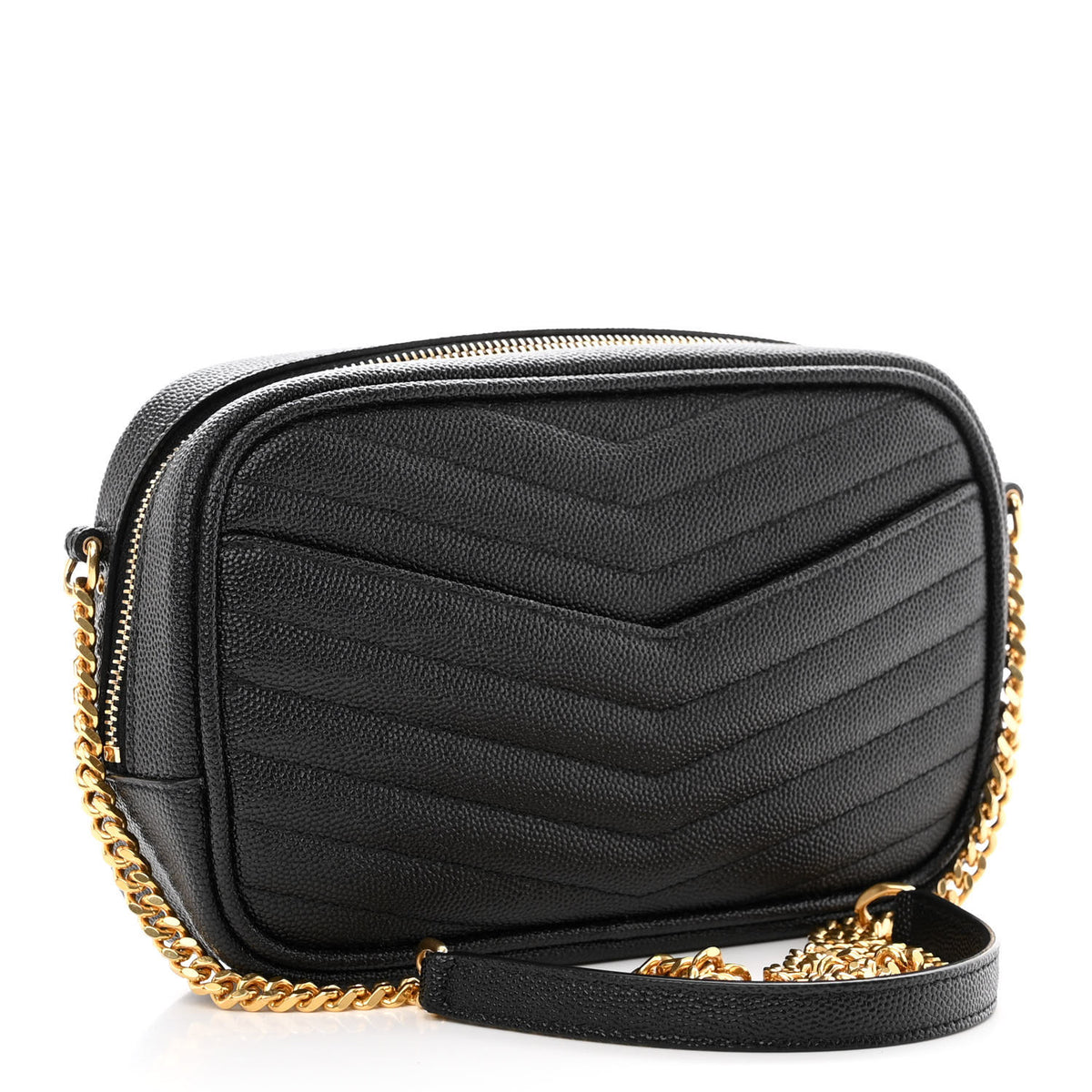 Saint Laurent Grain De Poudre Matelasse Monogram Mini Lou Camera Bag Black 3 of 10