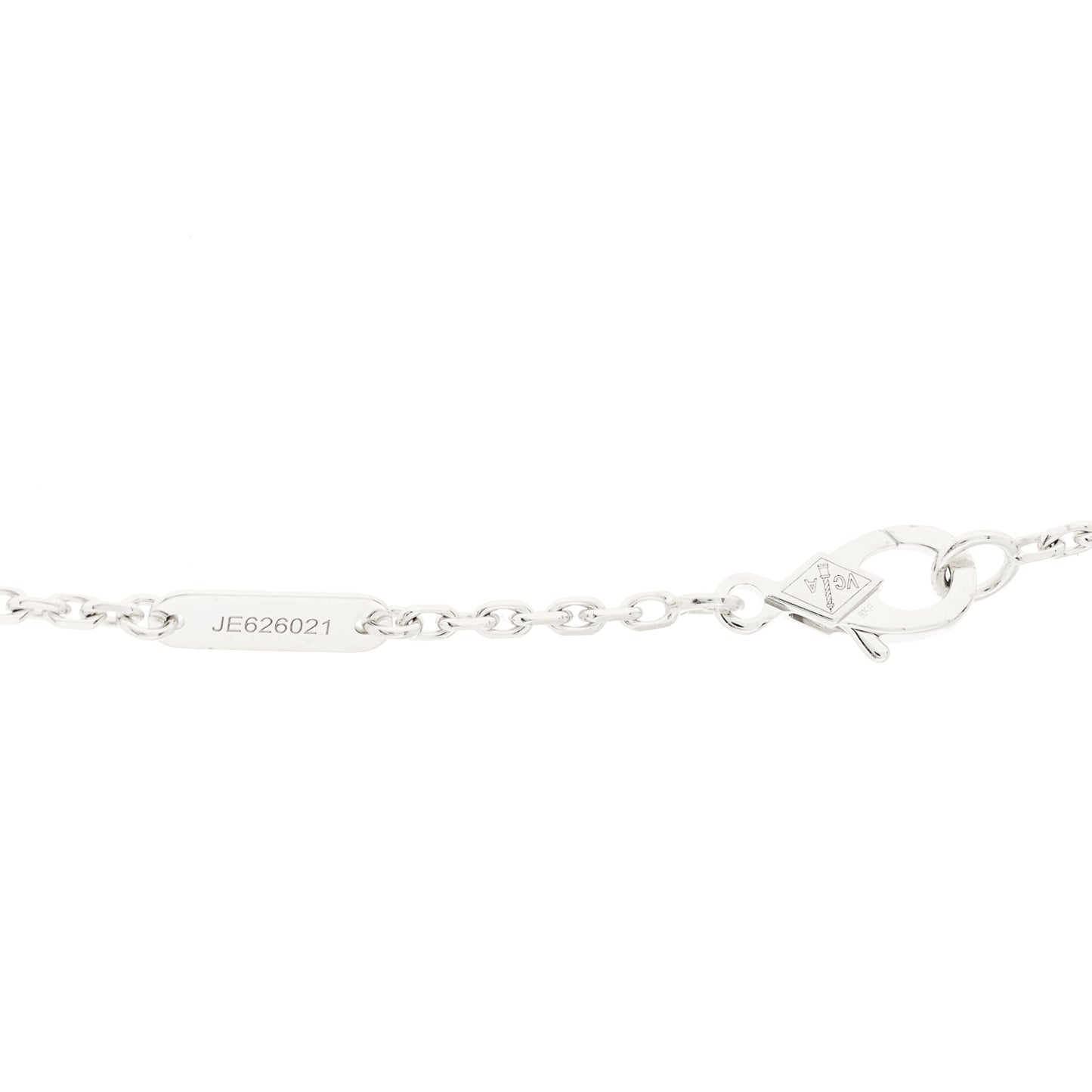 18K White Gold Black Onyx Magic Alhambra Pendant Necklace