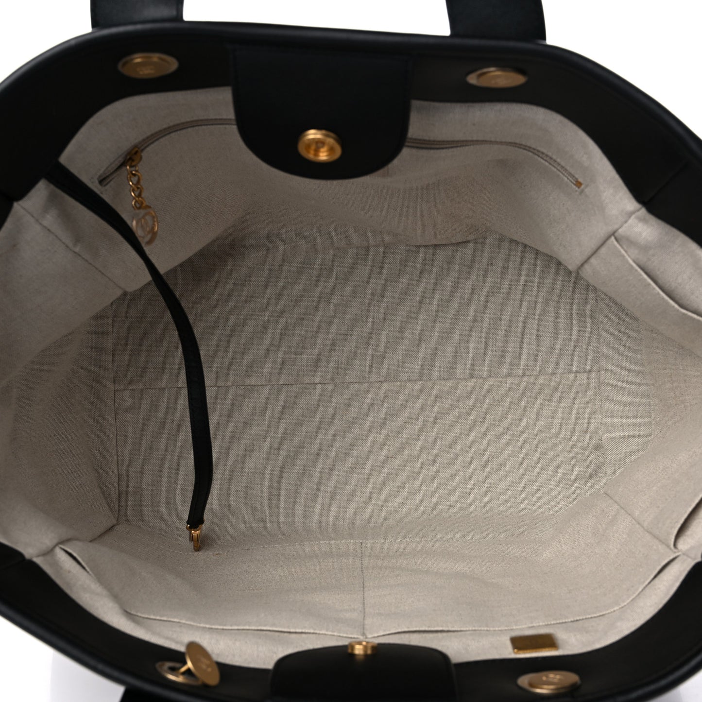Calfskin Medium Deauville Tote Black Multicolor
