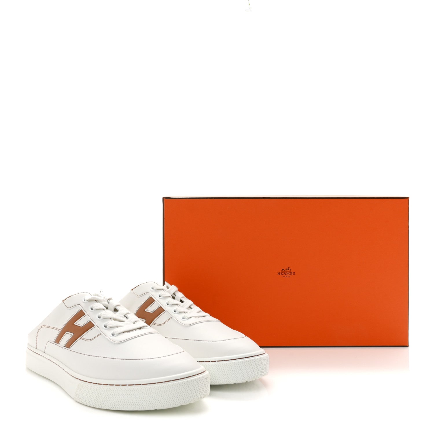Hermes Calfskin Mens Keep Mule Sneakers 42 White Naturel 13 of 13