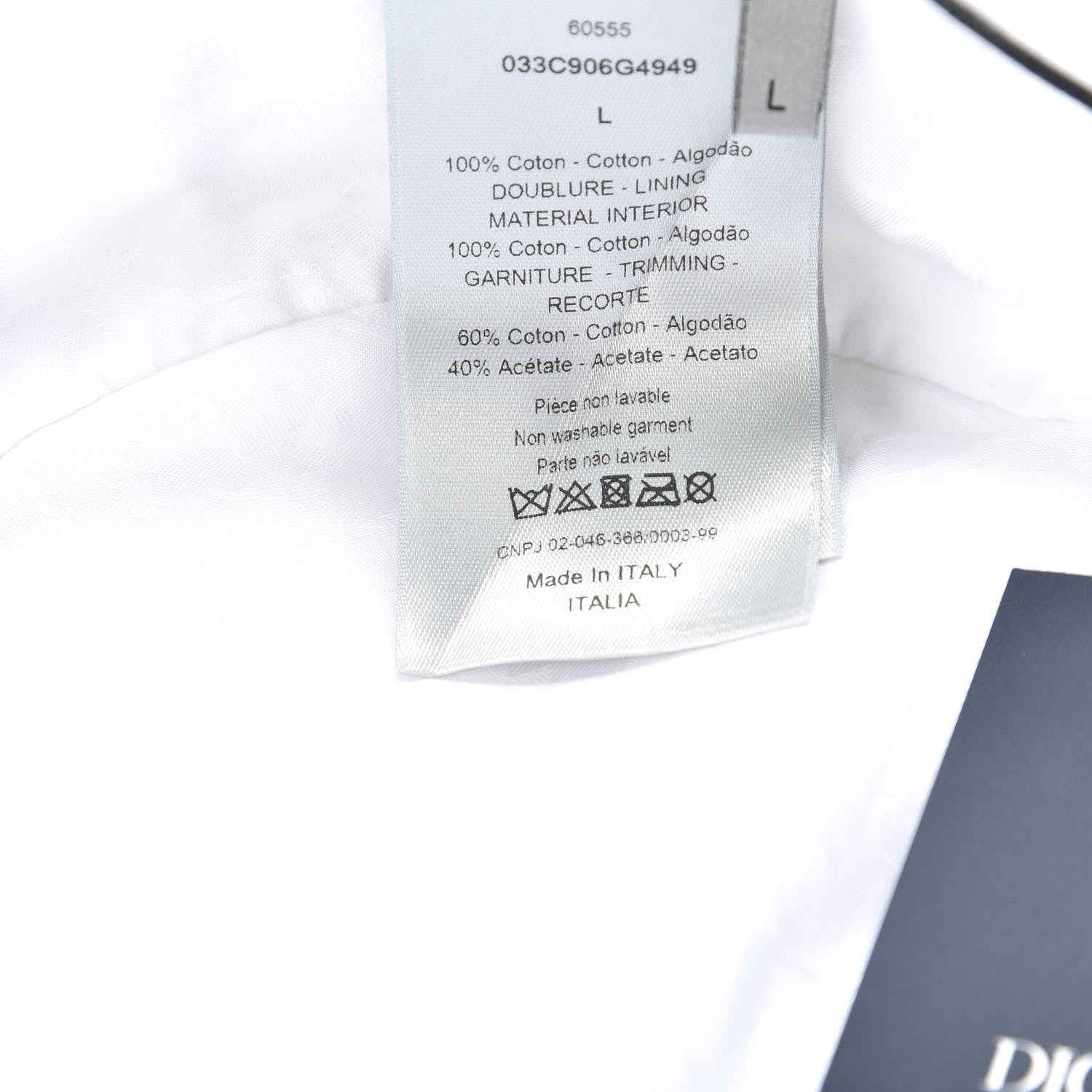 Christian Dior X SHAWN STUSSY Bucket Hat L Black White 653120