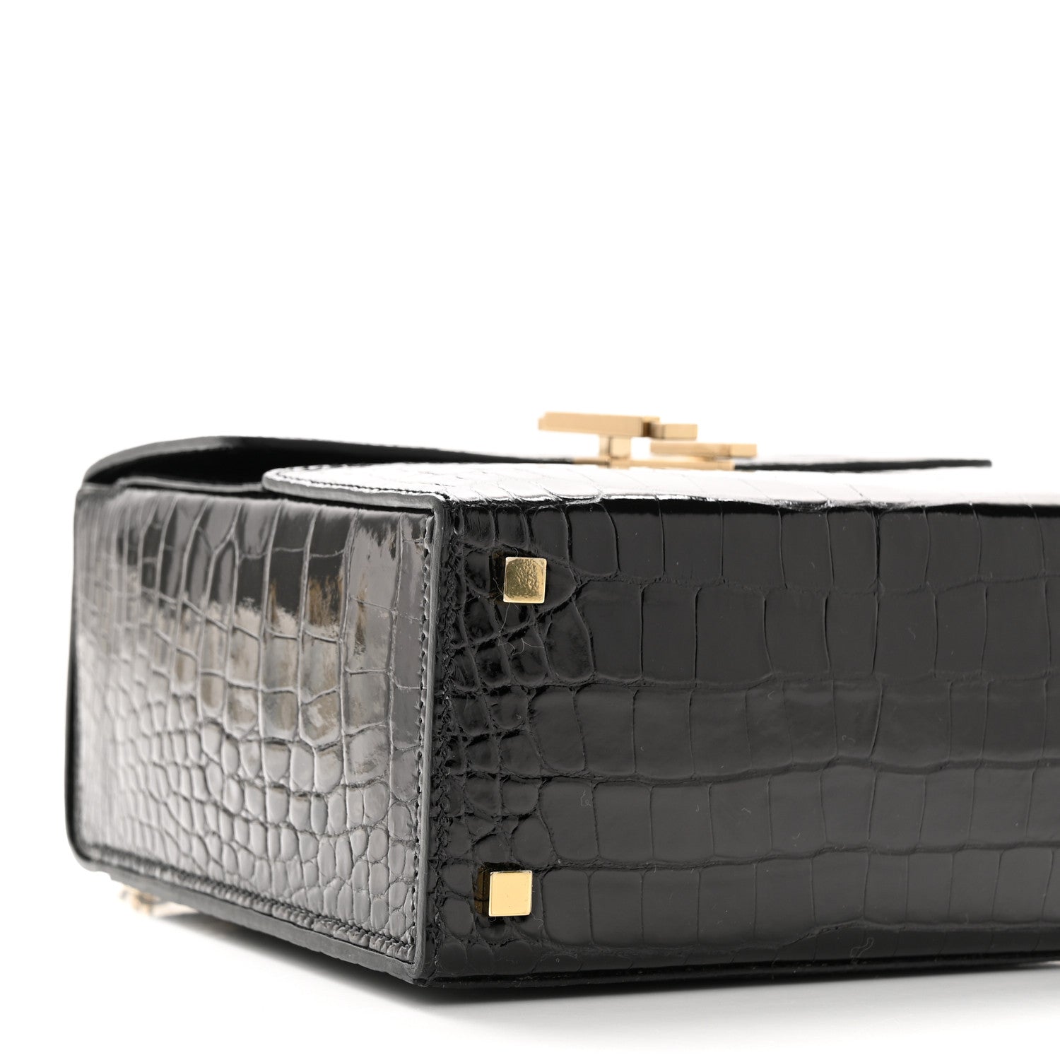 Hermes Shiny Alligator Cinhetic Boxy Top Handle Bag Black 10 of 11