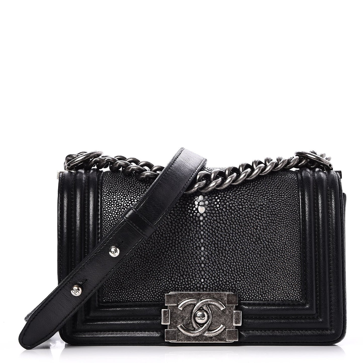 Galuchat Stingray Small Boy Flap Black