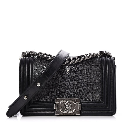 Chanel Galuchat Stingray Small Boy Flap Black 1 of 9