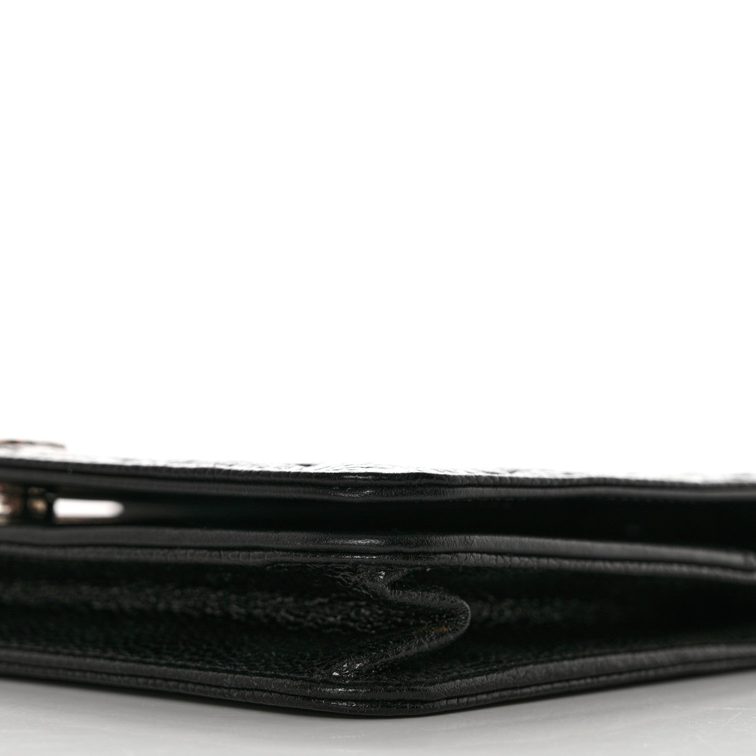 Chanel Caviar Camellia Embossed Wallet On Chain WOC Black 12 of 12