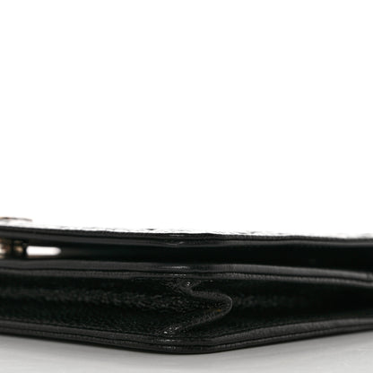 Chanel Caviar Camellia Embossed Wallet On Chain WOC Black 12 of 12