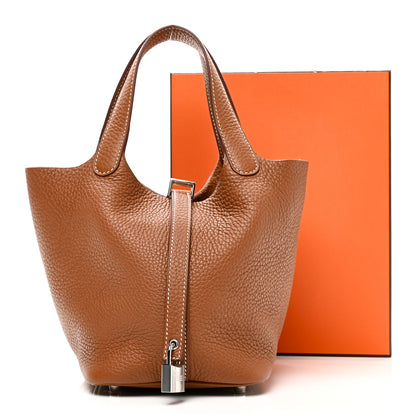 Hermes Taurillon Clemence Picotin Lock 18 PM Gold 11 of 11