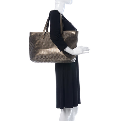 Gucci Imprime Monogram Medium Zippered Shopping Tote Pewter 2 of 9