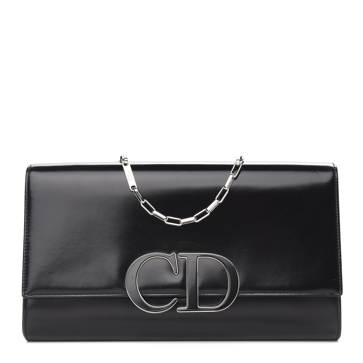 Christian Dior Smooth Calfskin Chain Clutch Black 1 of 8