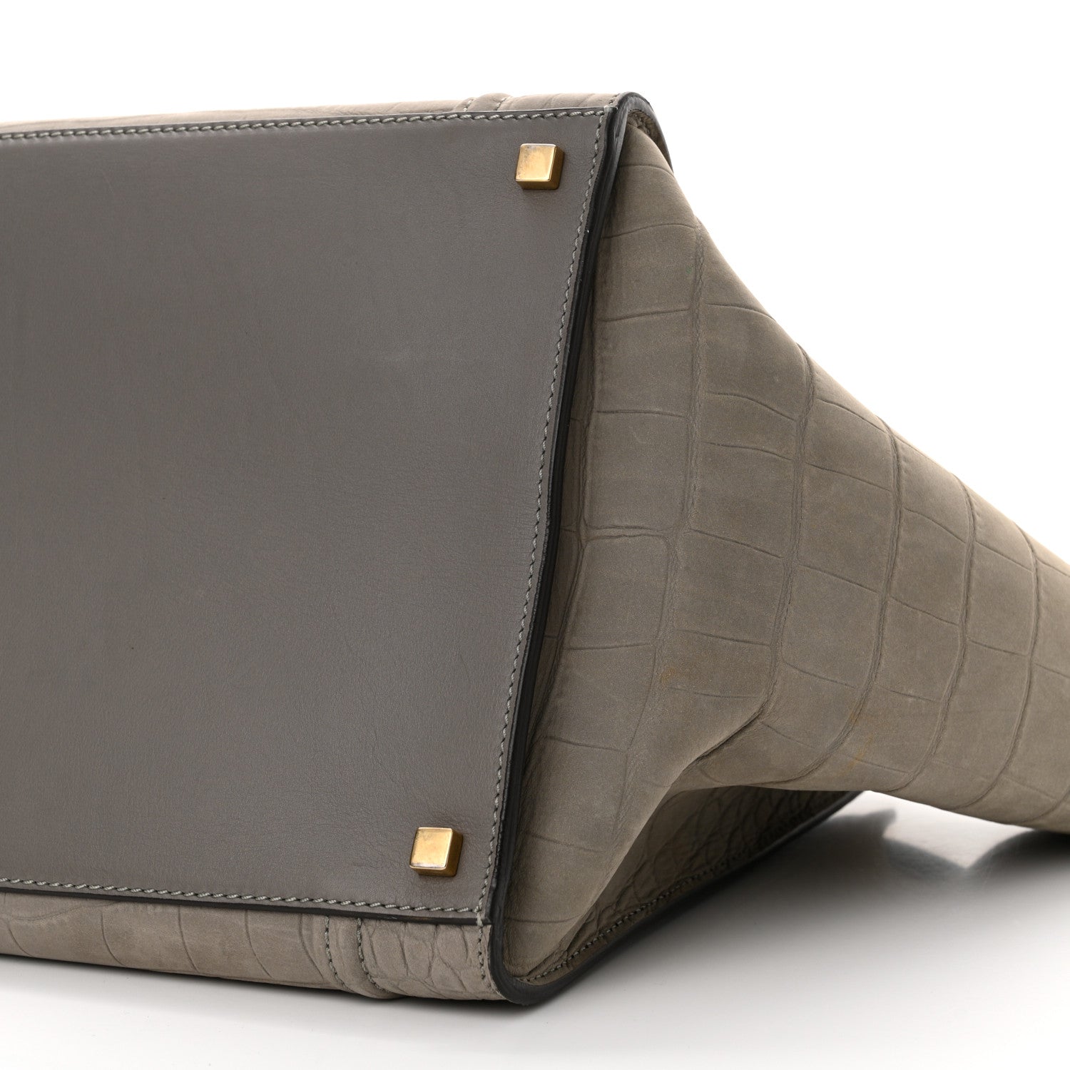 Celine Crocodile Embossed Nubuck Large Phantom Luggage Grey 9 of 15