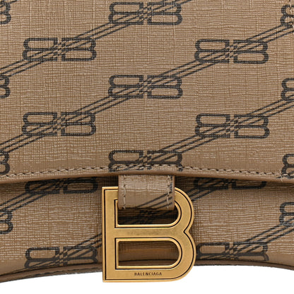 Balenciaga Coated Canvas BB Monogram Small Hourglass Top Handle Bag Beige Brown 7 of 10