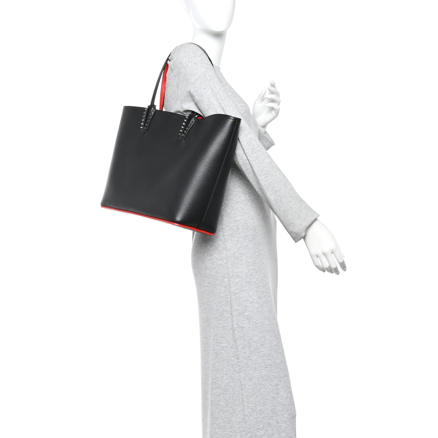 Christian Louboutin Calfskin Spikes East West Cabata Tote Black 2 of 11