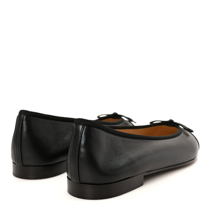Chanel Lambskin Patent Cap Toe Ballerina Flats 40 Black 5 of 10