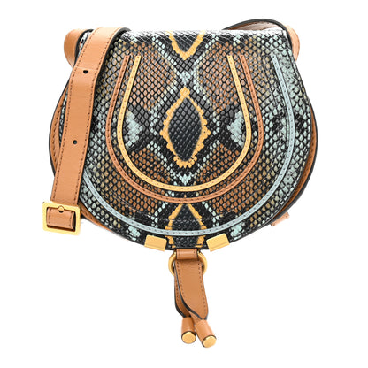 Chloe Python Calfskin Embossed Mini Marcie Round Crossbody Bag Multicolor 1 of 10