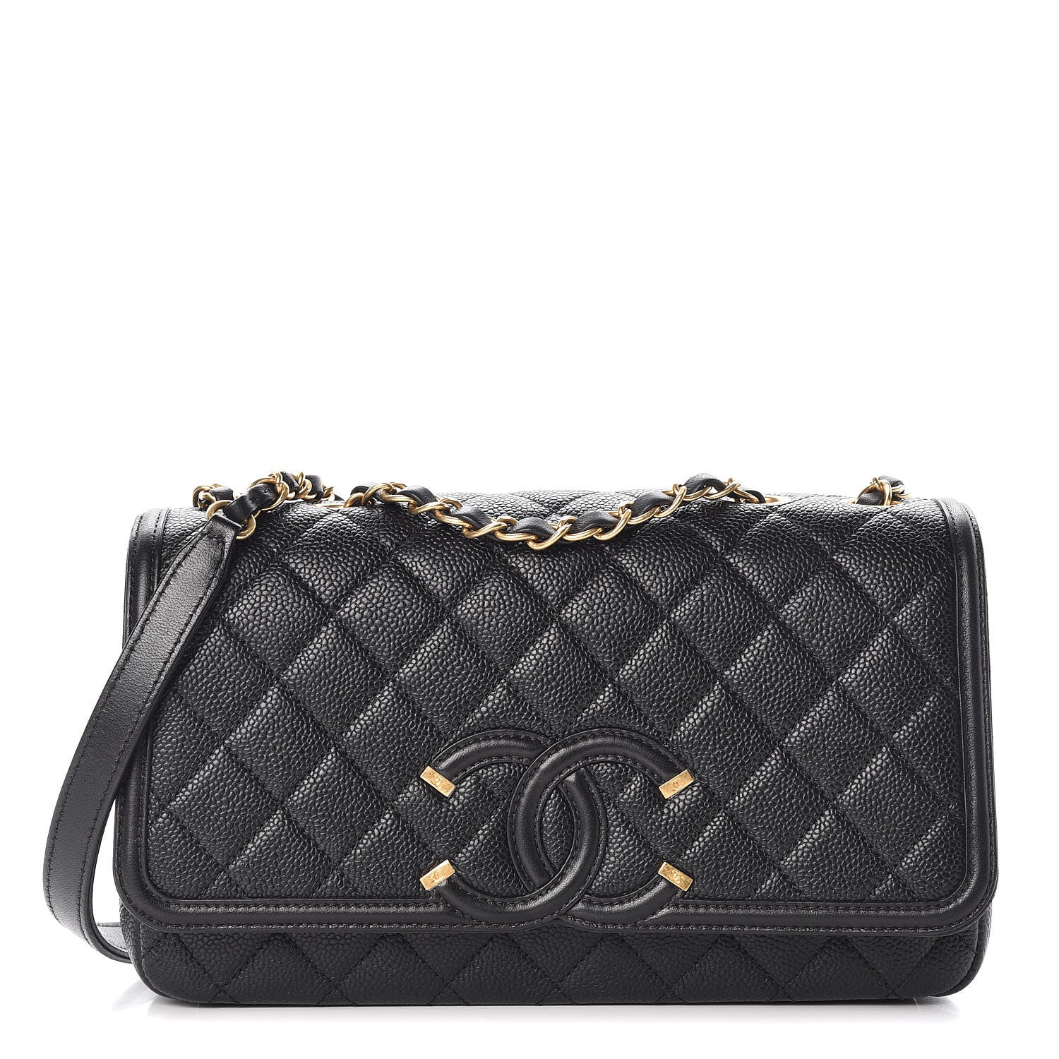 Chanel Caviar Quilted Medium CC Filigree Flap Black 1 of 9