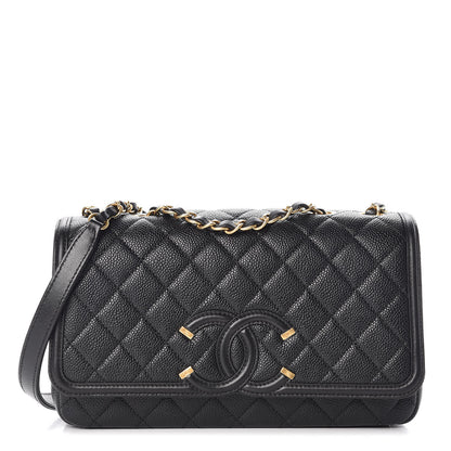 Chanel Caviar Quilted Medium CC Filigree Flap Black 1 of 9