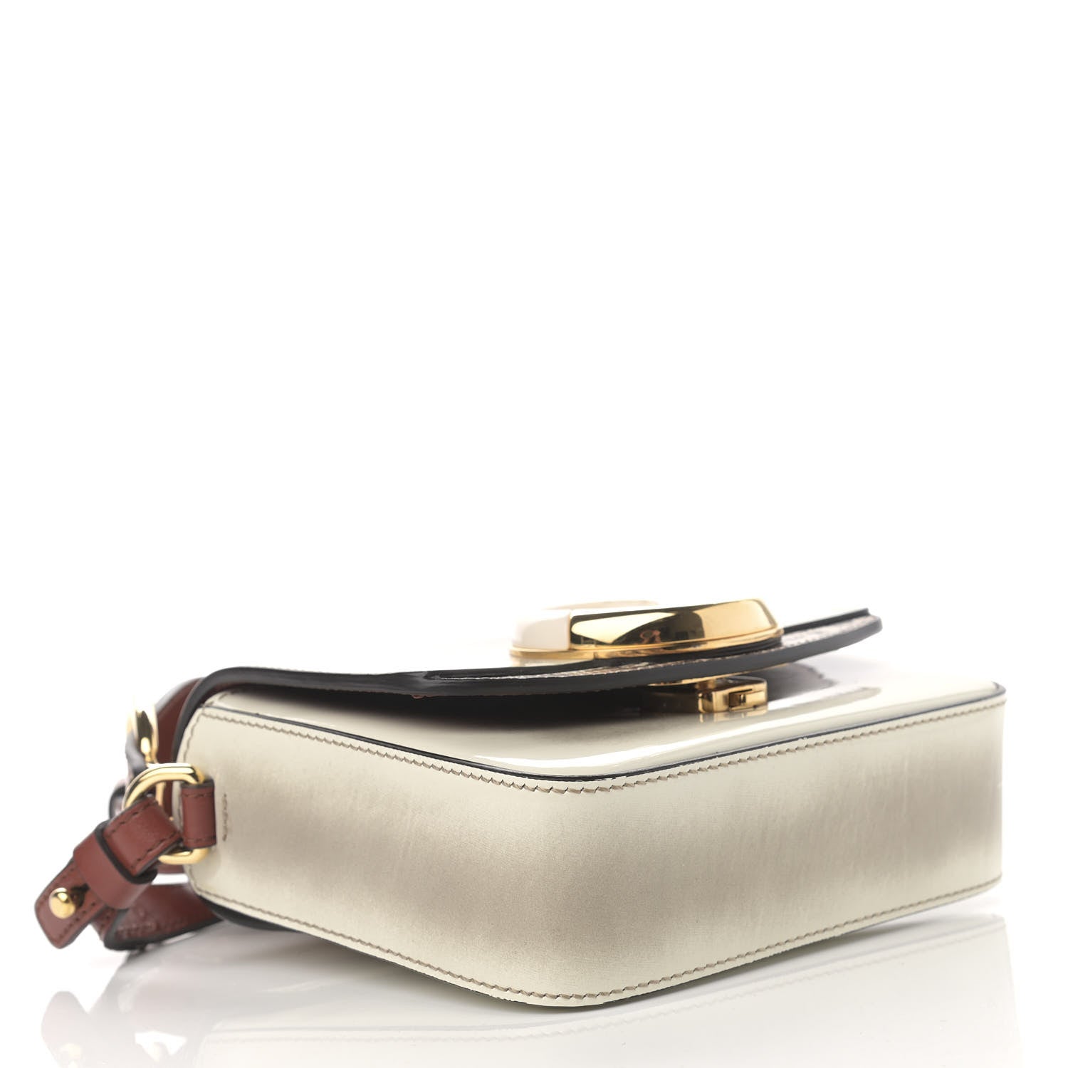 Chloe Shaded Glossy Calfskin Lizard Embossed Mini C Double Carry Grey 4 of 12
