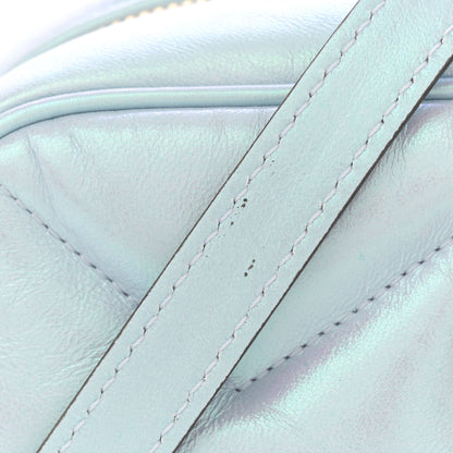 Gucci Iridescent Nappa Chevron Matelasse Small GG Marmont Chain Shoulder Bag Iridescent Snow Light Blue 11 of 11