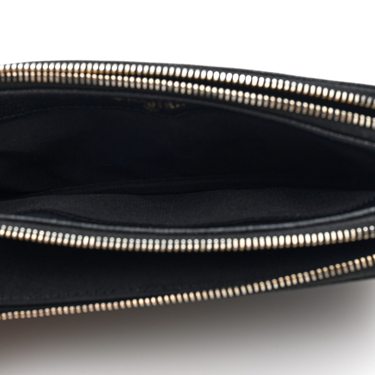 Caviar Quilted Zipped Phone Holder With Chain Black