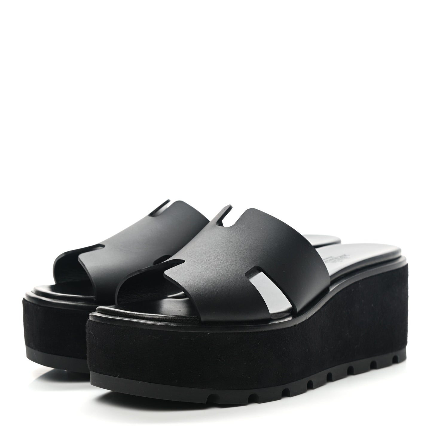 Calfskin Suede Eze 30 Sandals 36 Black