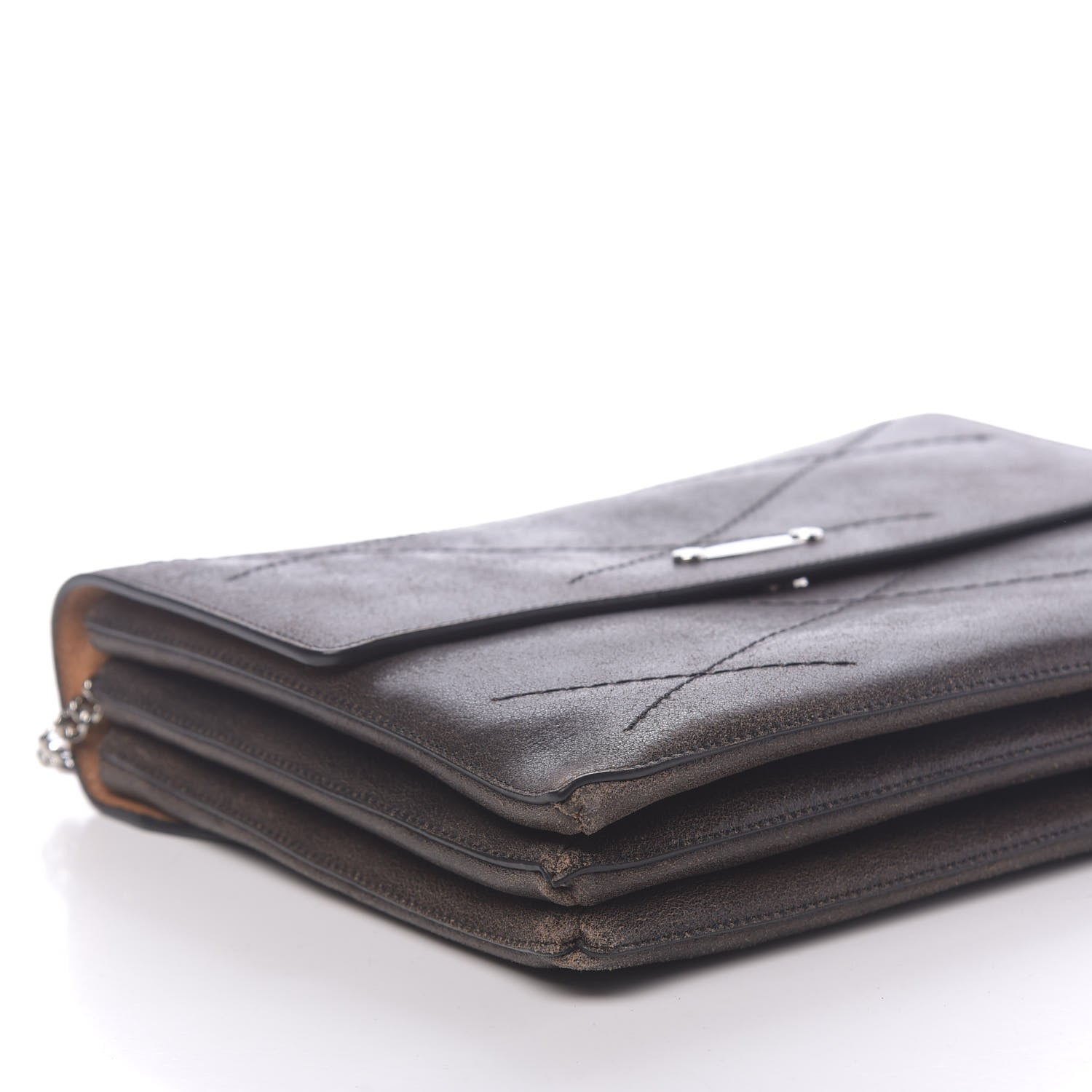 Lanvin Laminated Calfskin Medium Sugar Flap Shoulder Bag Brown 7 of 9