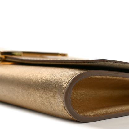 Louis Vuitton Calfskin Neo Sobe Louise EW Clutch Gold 9 of 9