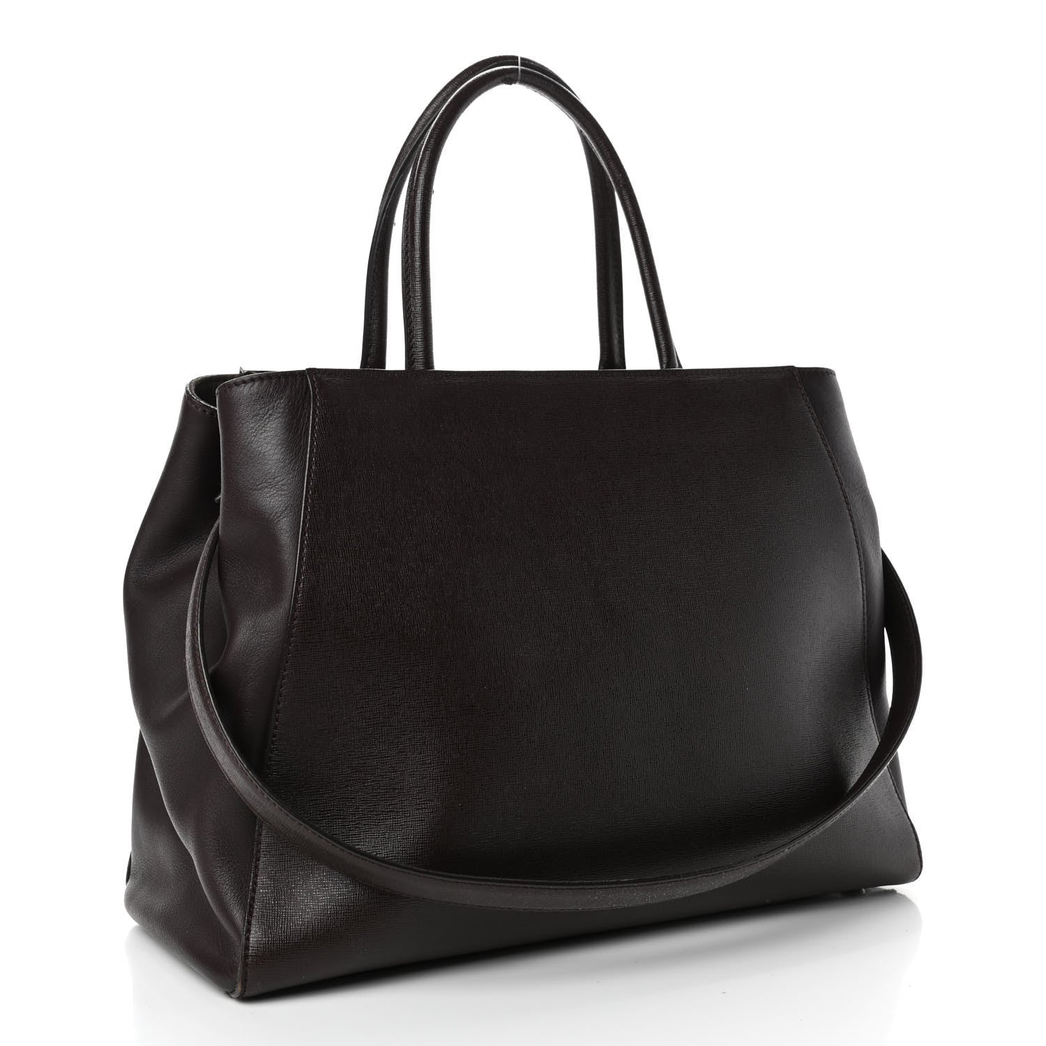 Fendi Vitello Elite Regular 2Jours Tote Caffe Noir 2 of 4