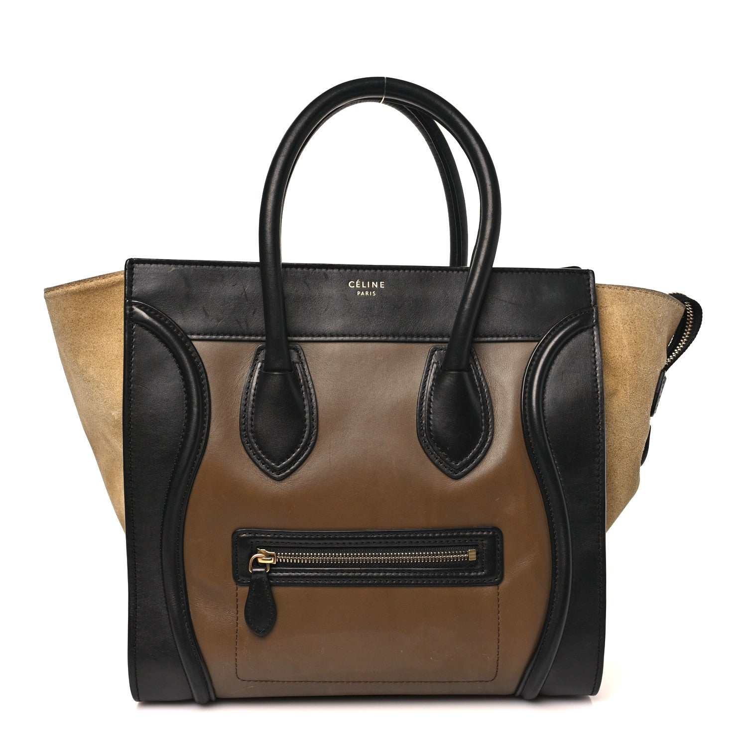 Celine Satin Calfskin Suede Mini Tri-Color Luggage Olive 1 of 11