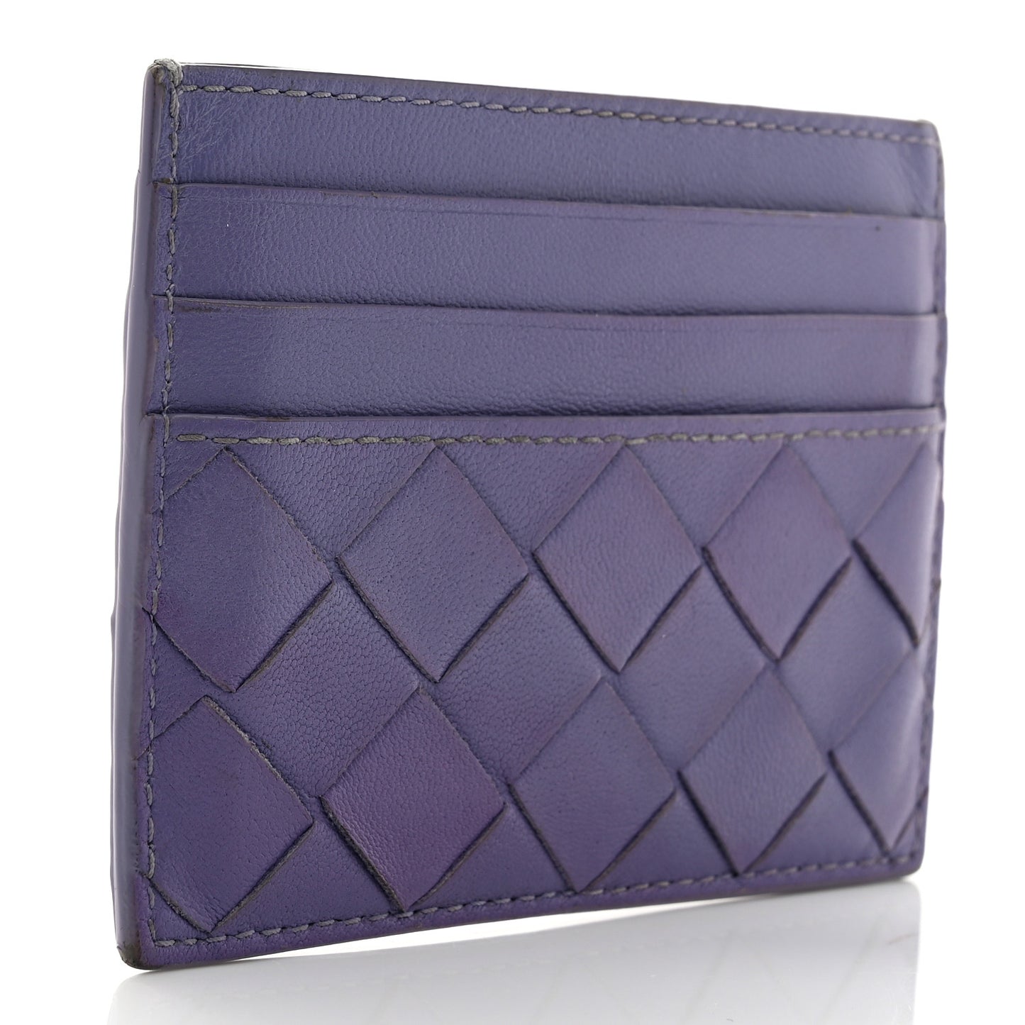 Nappa Intrecciato Card Holder Purple