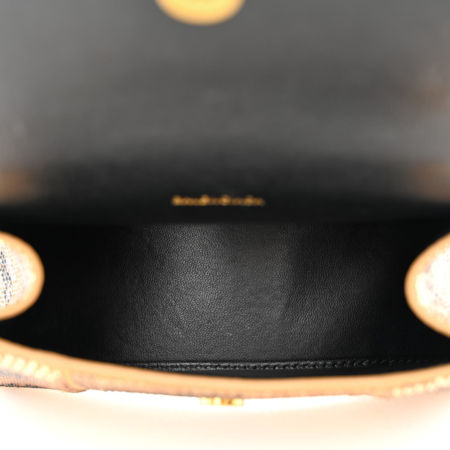Balenciaga Strass Suede Allover Logo Hourglass Top Handle Bag XS with Chain Gold Black 5 of 14