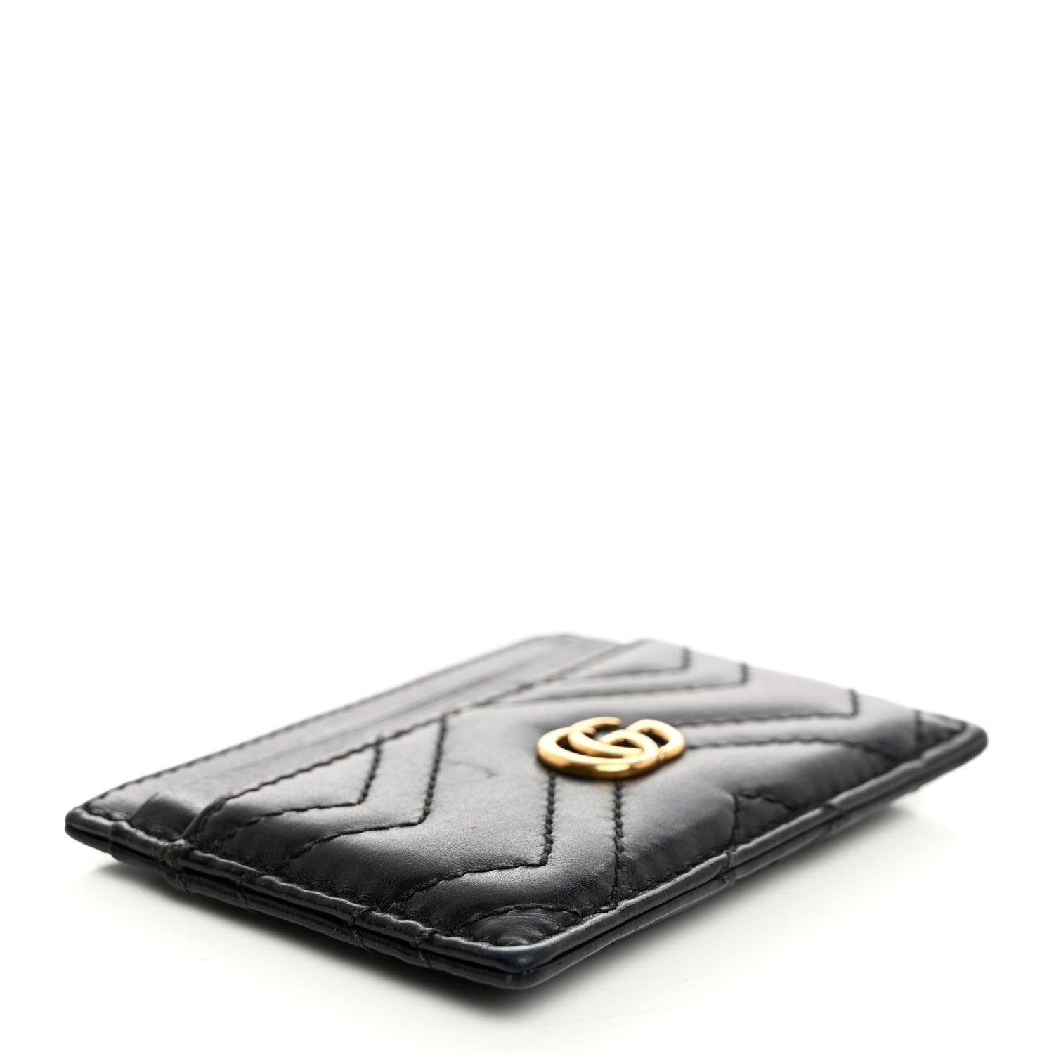Gucci Calfskin Matelasse GG Marmont Card Holder Black 4 of 6