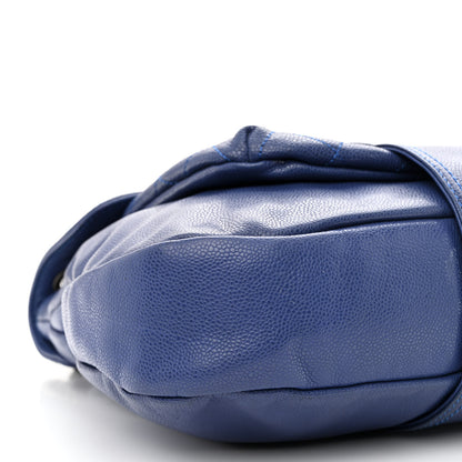 Chanel Glazed Caviar Coco Rider Flap Hobo Navy Blue 9 of 12