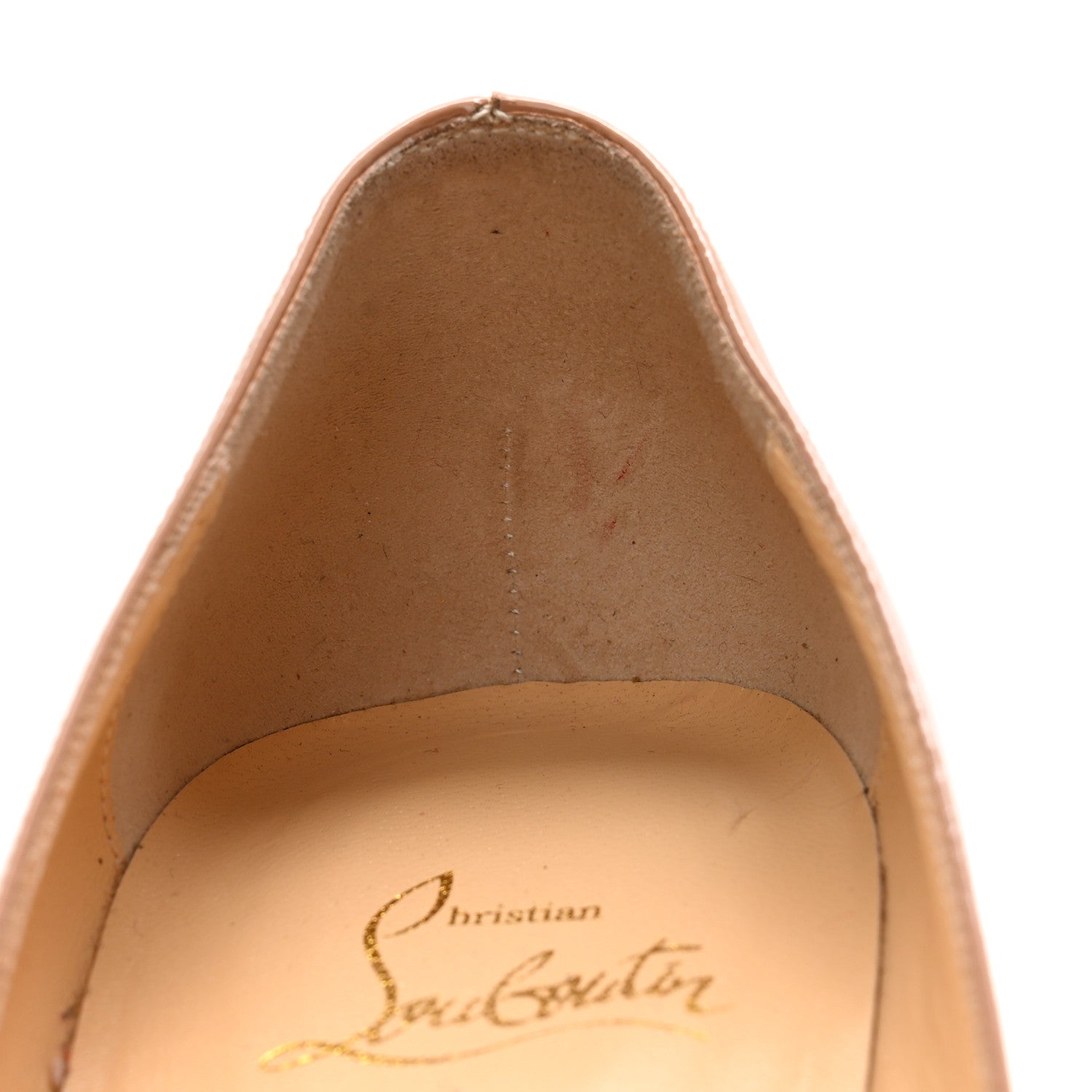 Christian Louboutin Patent Decollete 554 70 Pumps 37.5 Nude 8 of 11