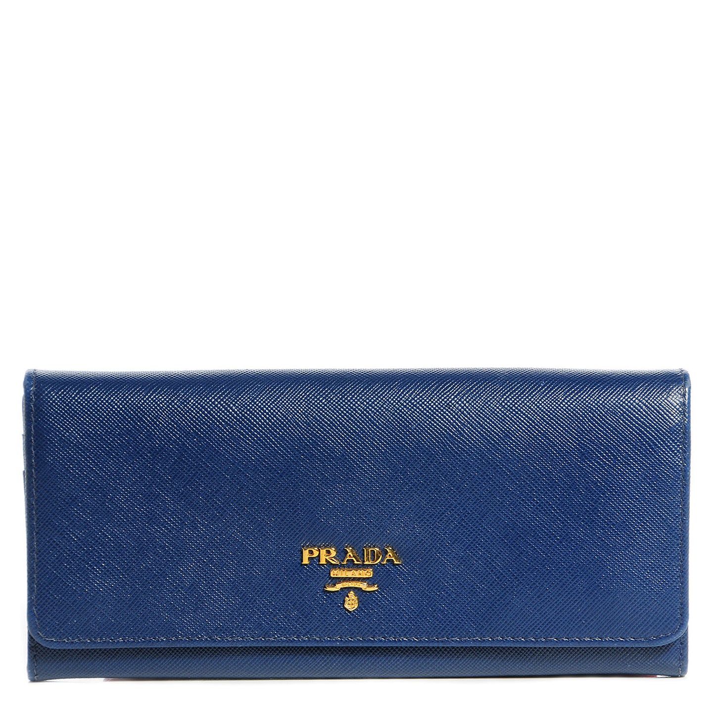 Saffiano Metal Continental Flap Wallet Cobalto